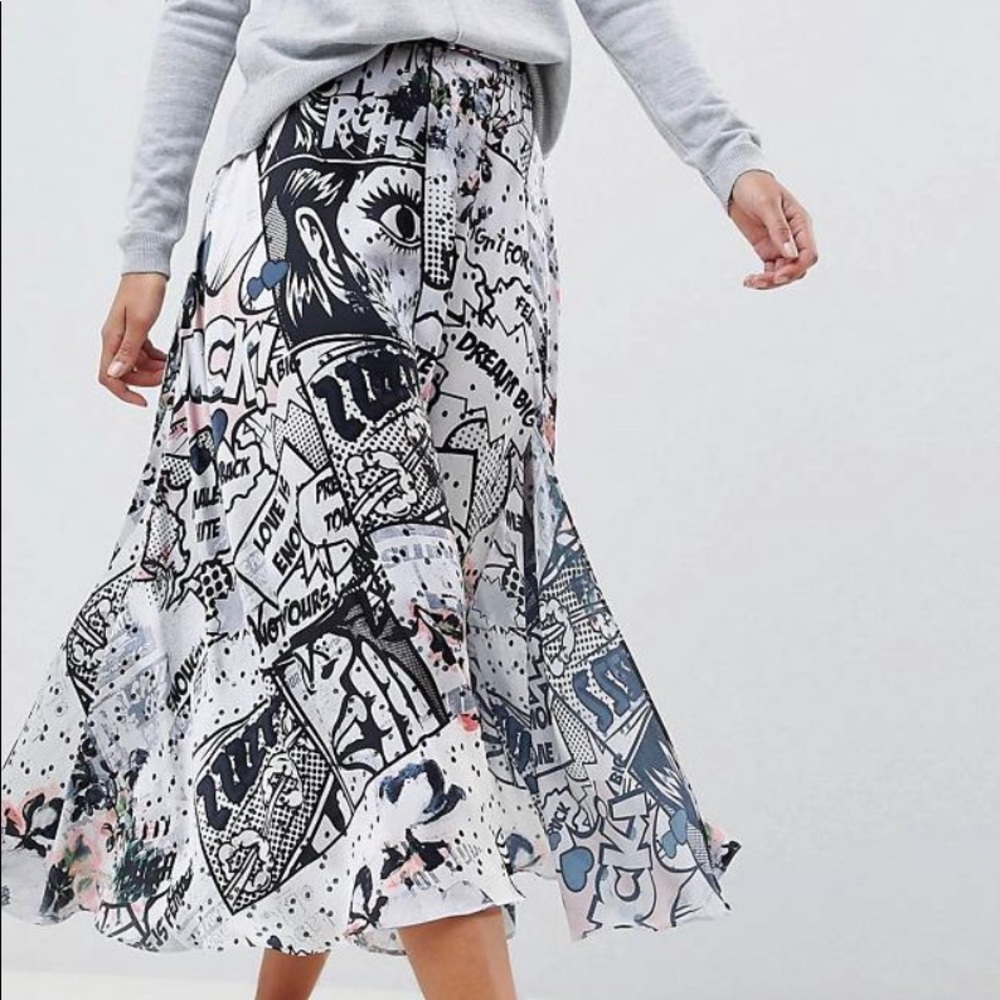ASOS comic strip print midi skirt!